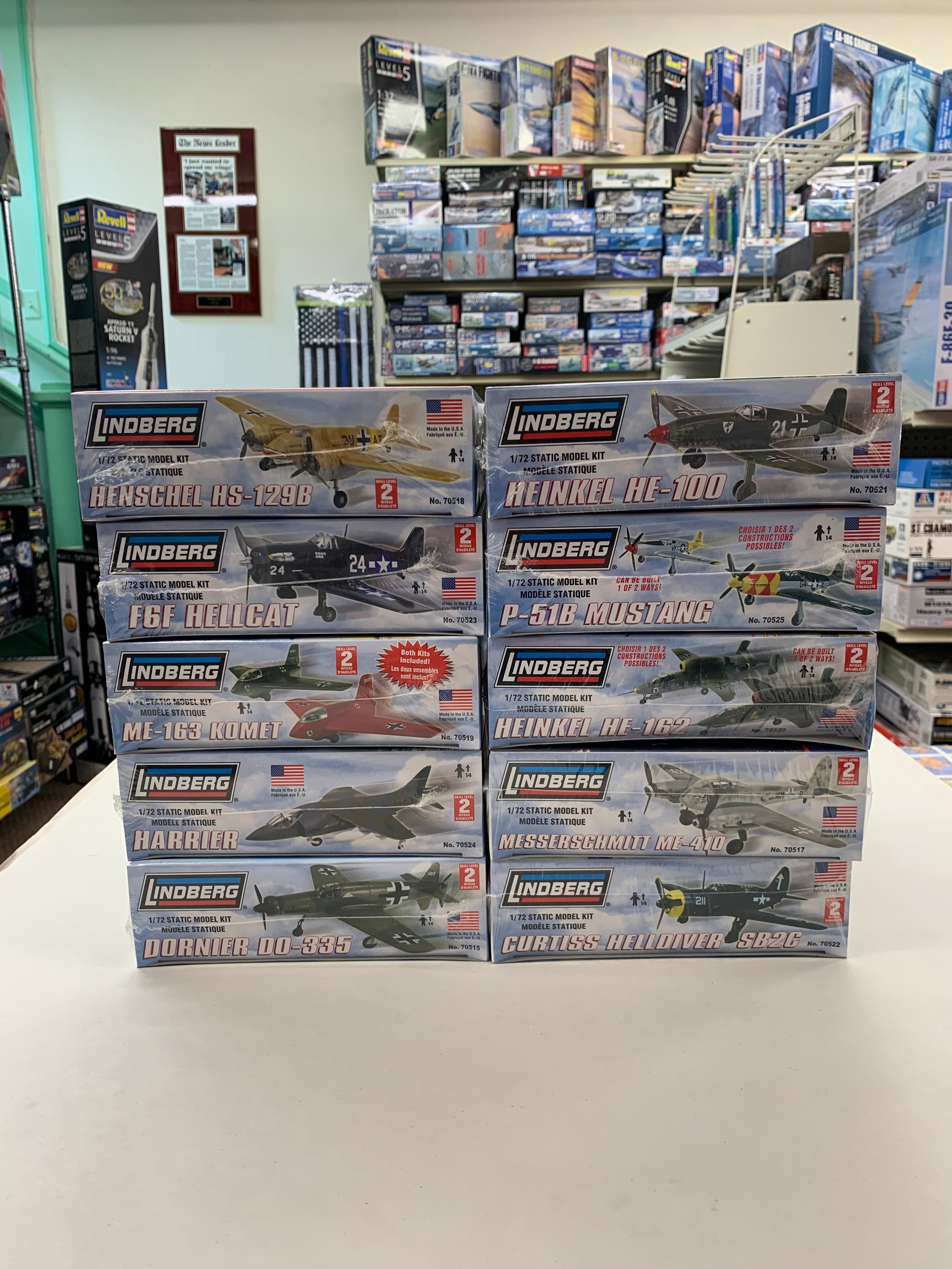 HUGE LOT Lindberg 1/72 Military Aircraft Lot (10 Kits) Frontline